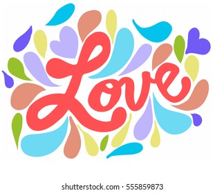 Colorful Love Inscription Doodle