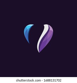 colorful love logo design vector illustration