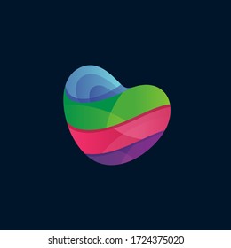 Diseño del logo del amor colorido en vector