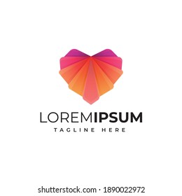 plantilla vectorial de diseño de logotipo de amor colorido