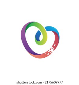 Colorful love logo design vector