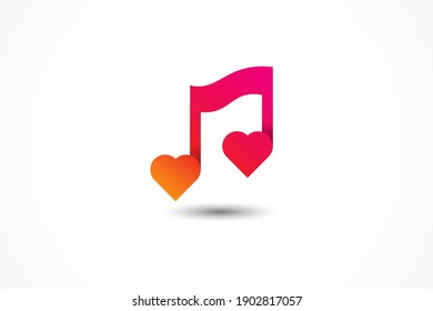 colorful Love Music logo template