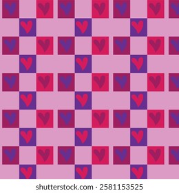 Colorful love pattern design with pink background