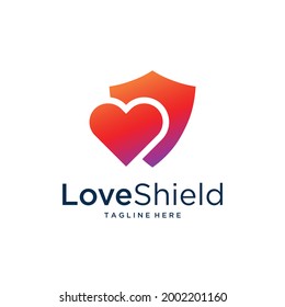 Farbiges Design des Love Shield-Logos