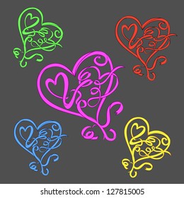 colorful love symbols