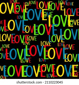 colorful love words seamless pattern perfect for background or wallpaper