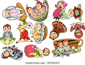 Colorful Lovely Kids Collection (vector eps10)
