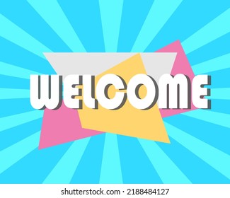 Colorful lovely welcome composition with flat design