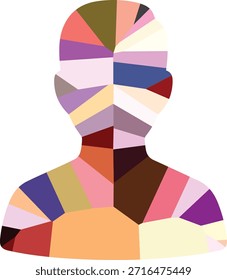 Colorido bajo poli Abstractas geométrico silueta de la cabeza humana