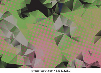 Colorful low poly background with many dots vector.