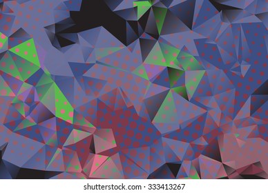 Colorful low poly background with many dots vector.