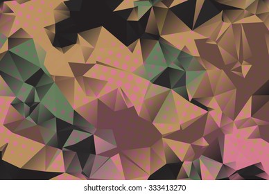 Colorful low poly background with many dots vector.