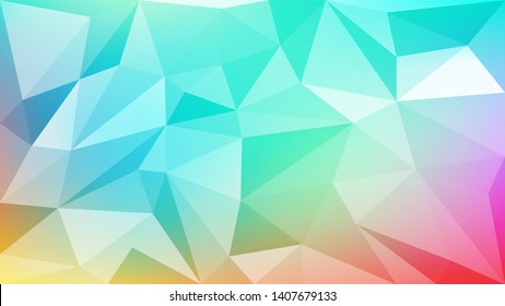 Colorful low poly crystal background. Low poly illustration, low polygon background. Polygon design pattern.  Vector illustration.