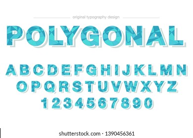 Colorful low poly high quality typography font design