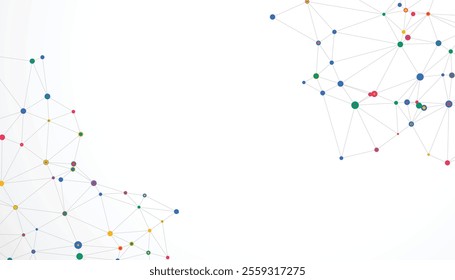colorful Low poly network lines
