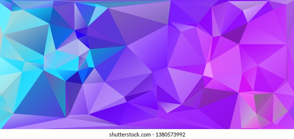 Colorful low poly surface. Abstract polygonal mosaic background consisting of triangles of different sizes and colors. Modern geometrical backdrop. The image format is suitable for printing on a mug.