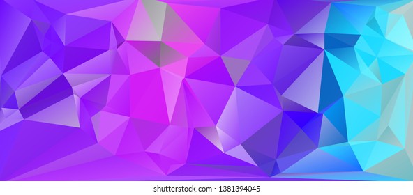 Colorful low poly surface. Abstract polygonal mosaic background consisting of triangles of different sizes and colors. Modern geometrical backdrop. The image format is suitable for printing on a mug.