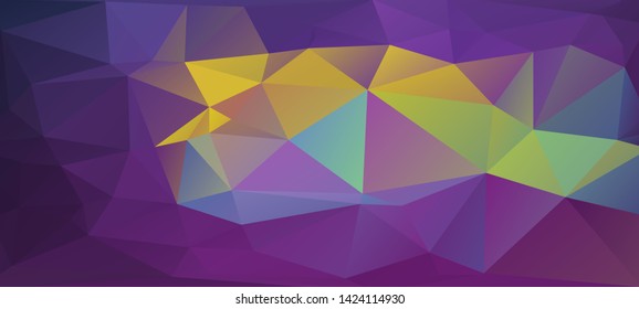 Colorful low poly surface. Abstract polygonal mosaic background consisting of triangles of different sizes and colors. Modern geometrical backdrop. The image format is suitable for printing on a mug.