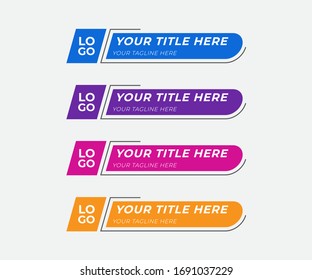 Colorful lower thirds pack vector for youtube channel, tv channel and video editing