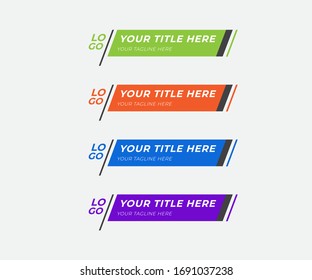 Colorful lower thirds pack vector for youtube channel, tv channel and video editing