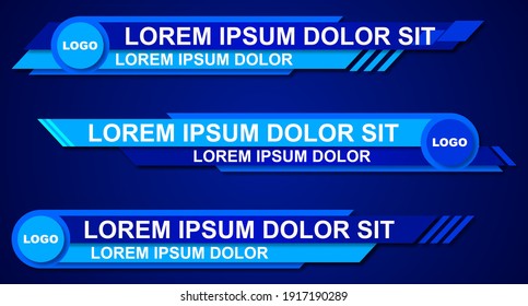 Colorful lower thirds set template vector. Modern geometric lower third banner template design. Vector illustration