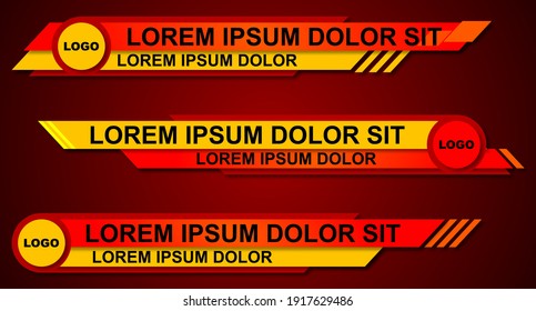 Colorful lower thirds set template vector. Modern geometric lower third banner template design. Vector illustration
