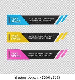 Colorful lower thirds set template vector