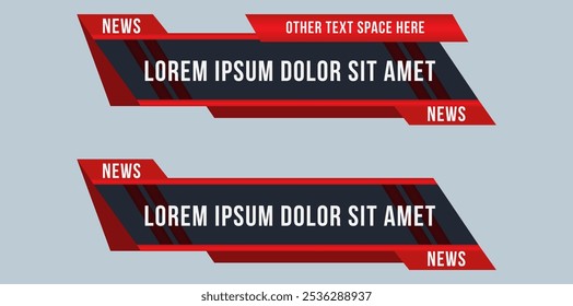Colorido conjunto de tercios inferiores Plantilla Conjunto de títulos de encabezado Diseño de Plantilla Video para titular título de TV noticias Anuncio noticias de última hora barra de título título Anuncio noticias deportivas bar