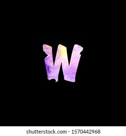 Colorful Lowercase Letter w logo icon. Design concept abstract watercolor splash  with  letter logo icon for initial, business identity, banner text and more brand design.