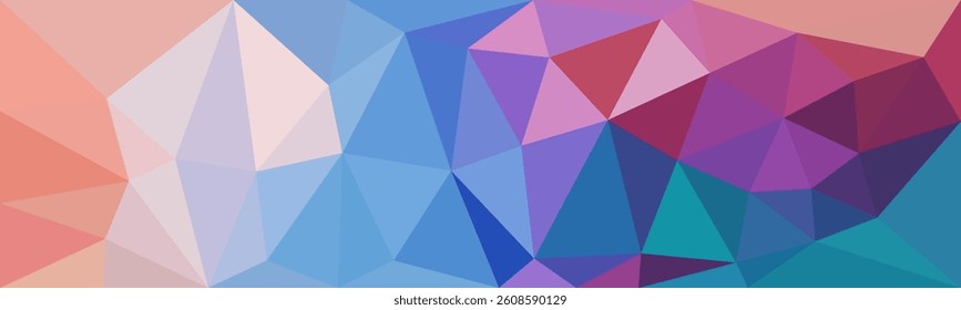 Colorful low-poly abstract background featuring pastel pinks, blues, and purples. A geometric design with faceted shapes and a smooth, modern gradient effect.

