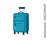 Colorful luggage illustration for travel and vacation essentials. Vector flat illustration on white background