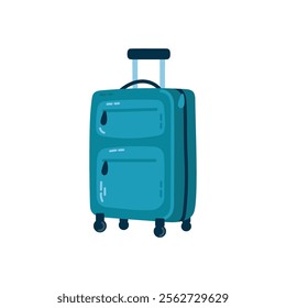 Colorful luggage illustration for travel and vacation essentials. Vector flat illustration on white background