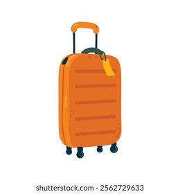 Colorful luggage illustration for travel and vacation essentials. Vector flat illustration on white background