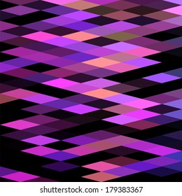 Colorful luminescent mosaic backdrop. Pattern of geometric rhombus shapes. Vector illustration.