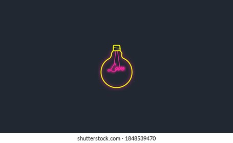Colorful luminous light bulb best for logo, icon and background