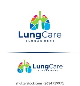 Colorful Lung logo design concept vector. Lung Care Logo Design Template. Creative Symbol. Icon