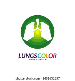 Colorful Lungs Logo Concept. Lungs with Colorful Logo Vector. Template Icon Symbol
