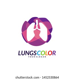Colorful Lungs Logo Concept. Lungs with Colorful Logo Vector. Template Icon Symbol