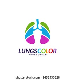 Colorful Lungs Logo Concept. Lungs with Colorful Logo Vector. Template Icon Symbol