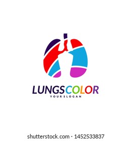 Colorful Lungs Logo Concept. Lungs with Colorful Logo Vector. Template Icon Symbol