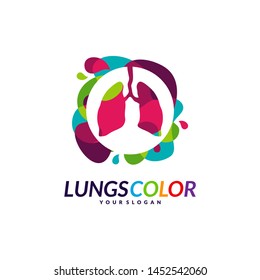 Colorful Lungs Logo Concept. Lungs with Colorful Logo Vector. Template Icon Symbol