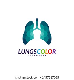 Colorful Lungs Logo Concept. Lungs with Colorful Logo Vector. Template Icon Symbol