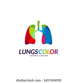 Colorful Lungs Logo Concept. Lungs with Colorful Logo Vector. Template Icon Symbol. Organs Logo Concept