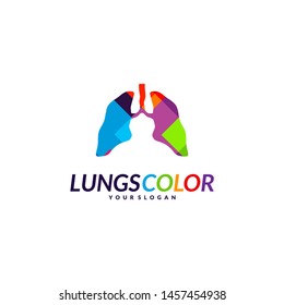 Colorful Lungs Logo Concept. Lungs with Colorful Logo Vector. Template Icon Symbol. Organs Logo Concept