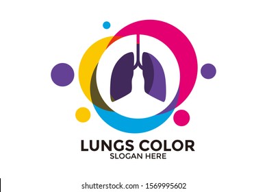 Colorful Lungs logo template vector, Health lungs Template, Logo symbol icon