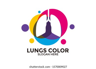 Colorful Lungs logo template vector, Health lungs Template, Logo symbol icon