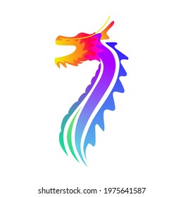 Colorful Luxury Dragon logo Vector