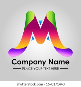Colorful M Letter, Creative Design vector Font of twisted Ribbon for Title, Header, Lettering, Logo. Funny Entertainment Active Technology areas Typeface