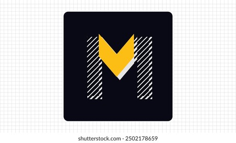 Colorful M Letter Vector Logo, Stylish Gradient Lines Logo Sign M Letter, M Character Logo Symbol
