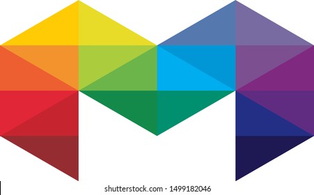 Colorful M logo design for technology companies